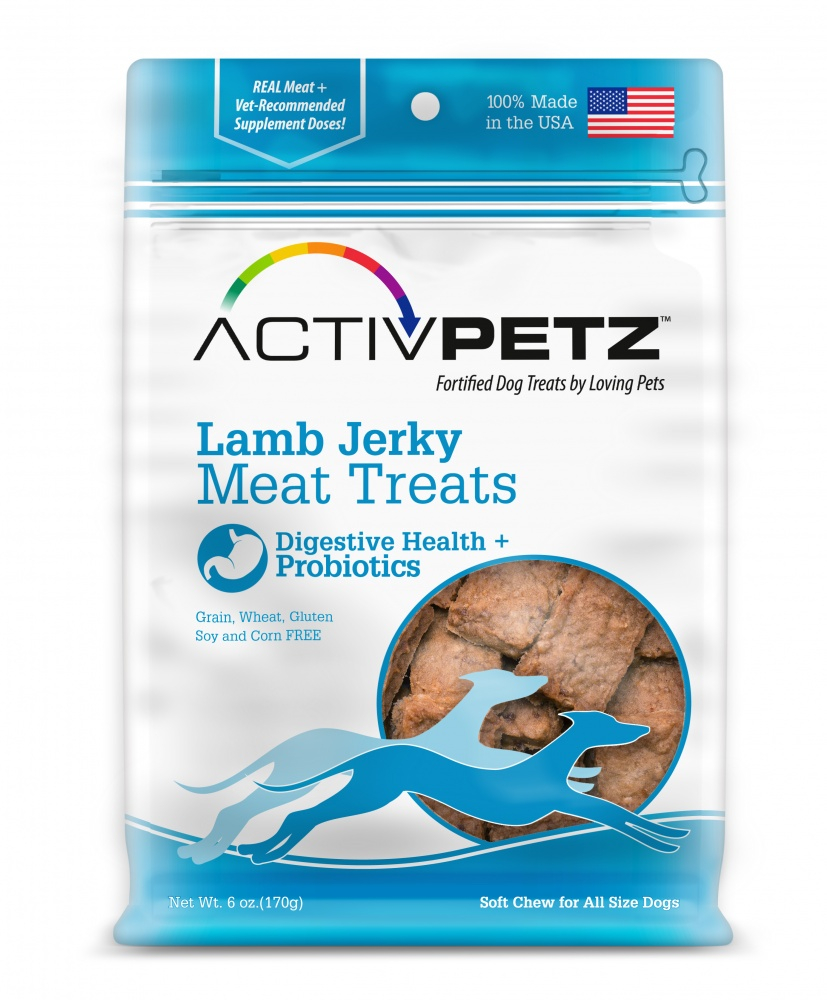 Loving Pets AcitvPetz Grain Free Lamb Jerky Digestive Health & Probiotics Dog Treats - 7 oz Image