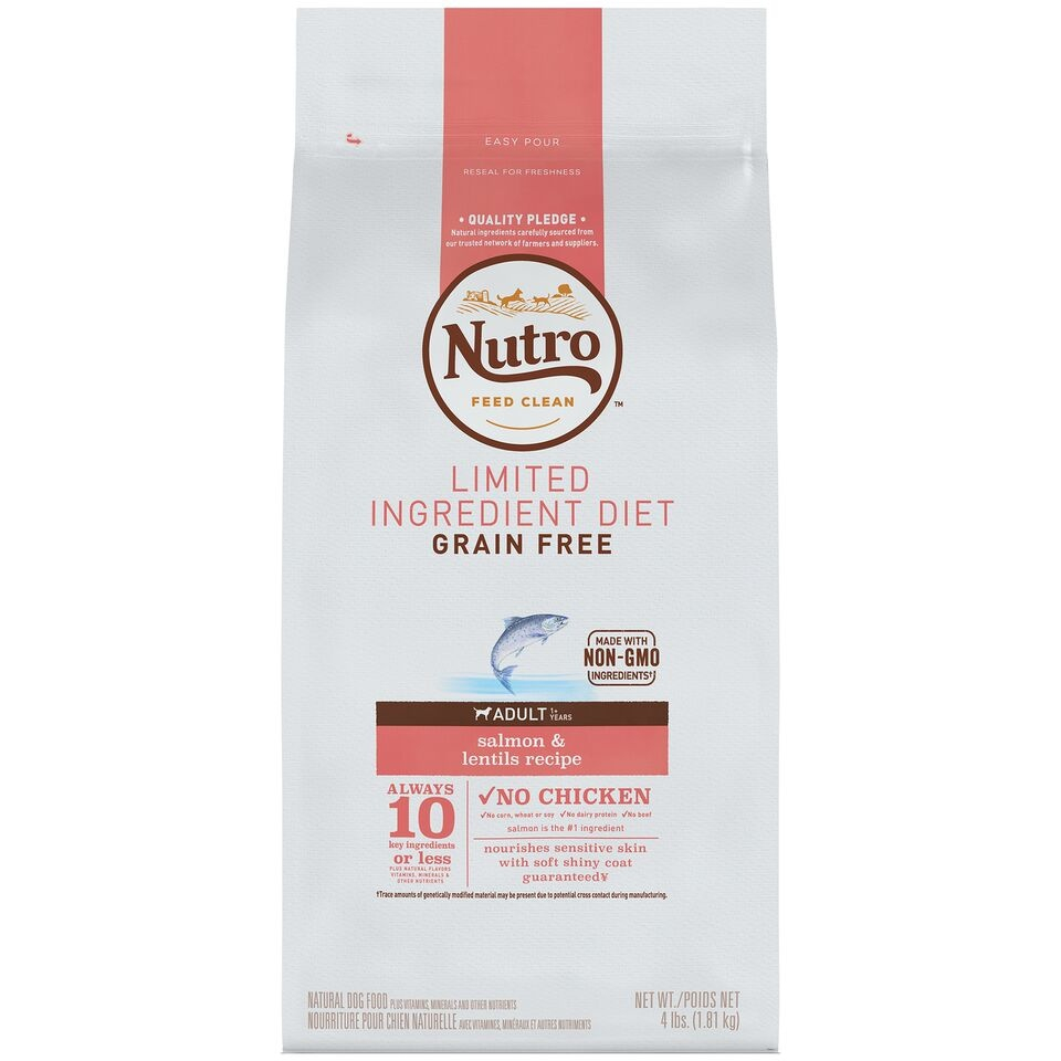 Nutro Limited Ingredient Diet Adult Salmon  Lentils Recipe Dog Food - 4 lb Bag Image