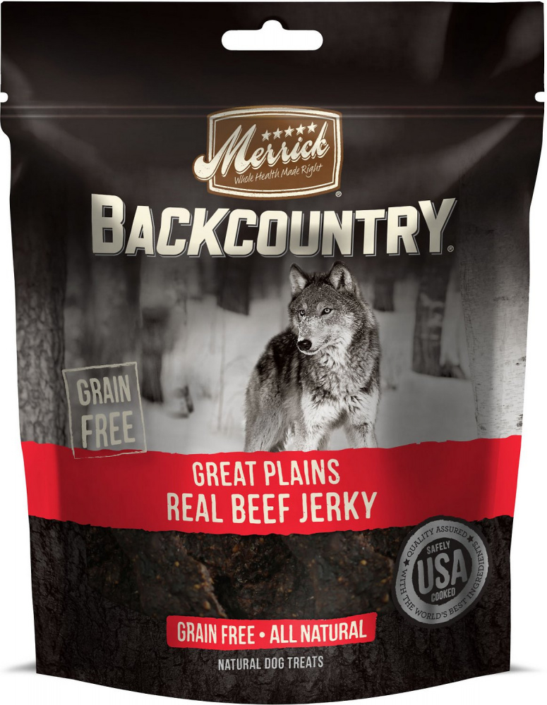 Merrick Backcountry Great Plains Grain Free Real Beef Jerky Dog Treats - 4.5 oz Image