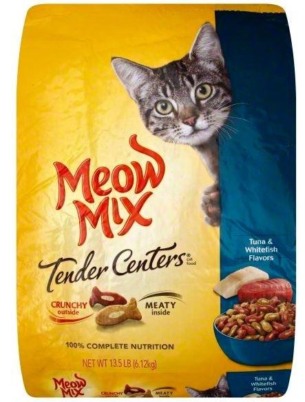 Meow Mix Tender Centers Tuna & Whitefish Flavors Dry Cat Food - 13.5 lb Bag Image