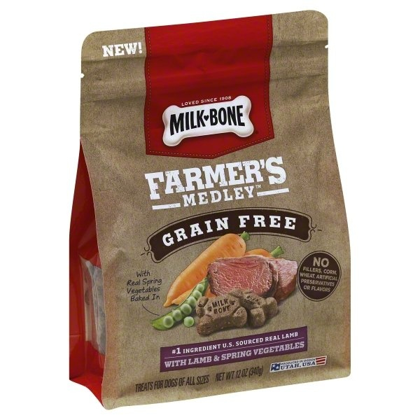Milk-Bone Farmer's Medley Grain Free Biscuits with Lamb & Spring Vegetables Dog Treats - 12 oz Image