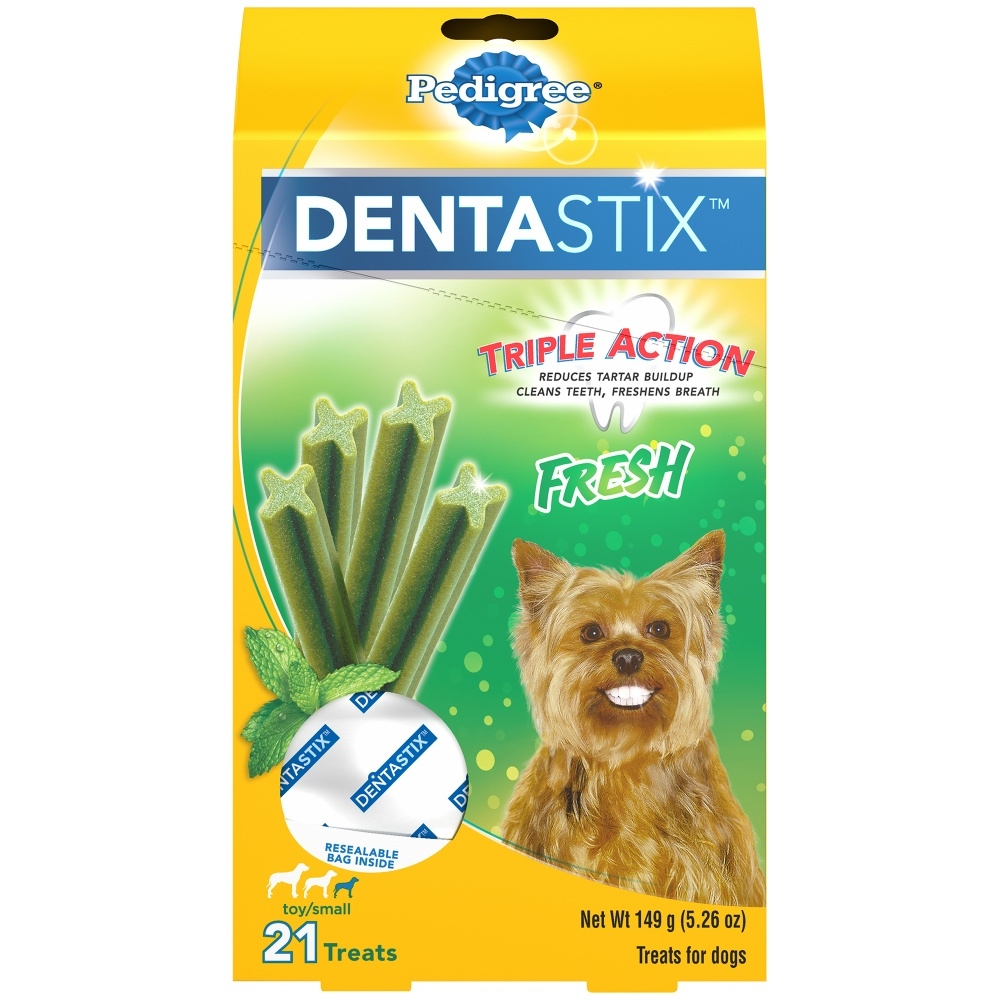 Pedigree Fresh Dentastix Dog Treats for Small & toy Breeds - 5.26 oz, 21 Count Image