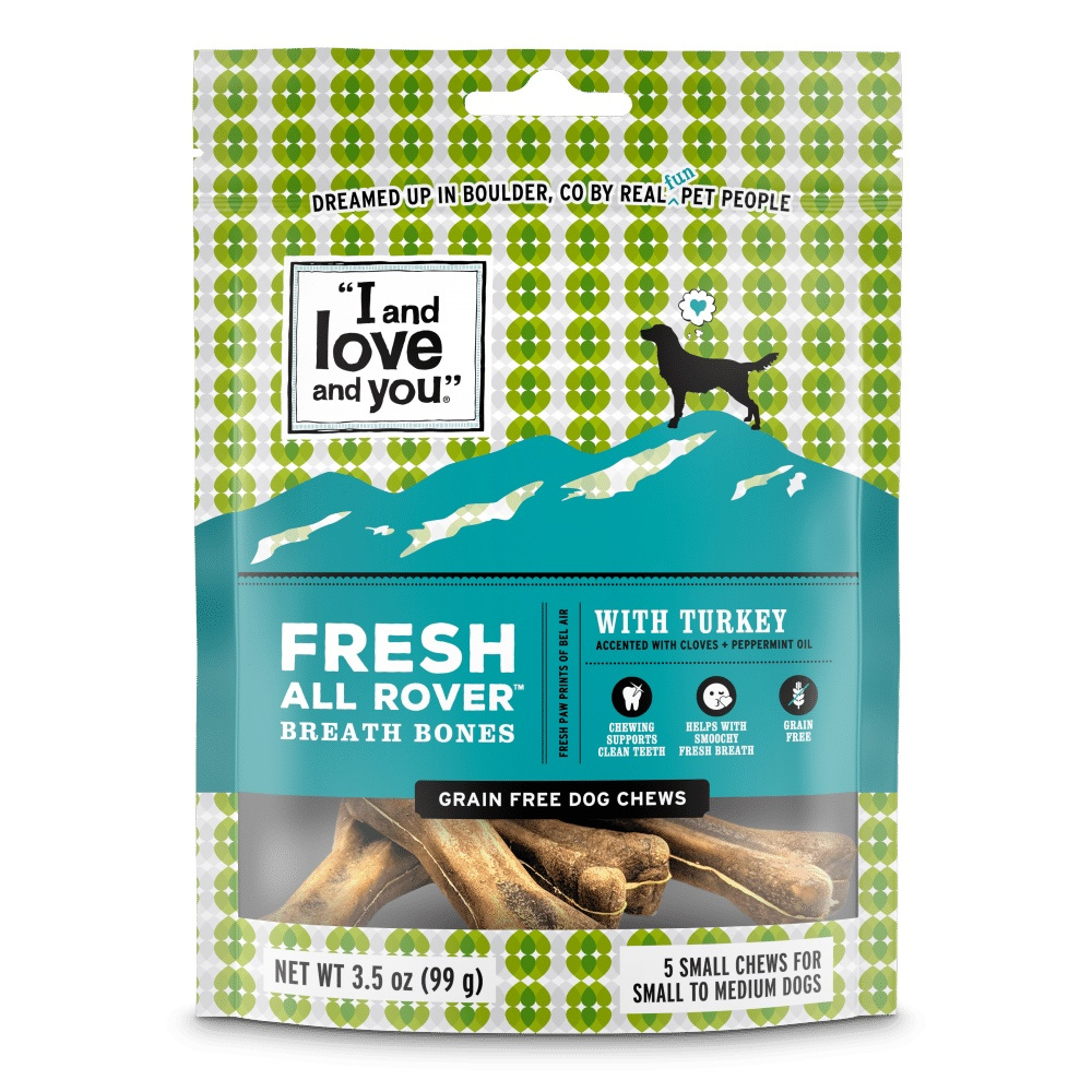 I & Love & You Fresh All Rover Small Breath Bones Dog Chews - 3.5 oz, 5 Count Image