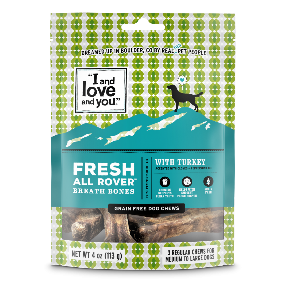 I & Love & You Fresh All Rover Regular Breath Bones Dog Chews - 4 oz, 3 Count Image