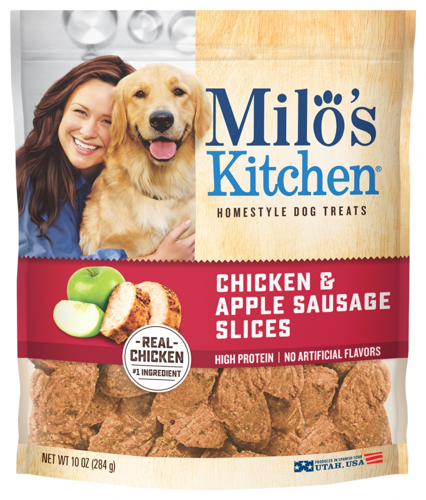Milo's Kitchen Chicken & Apple Sausage Slices Dog Treats - 10 oz Image