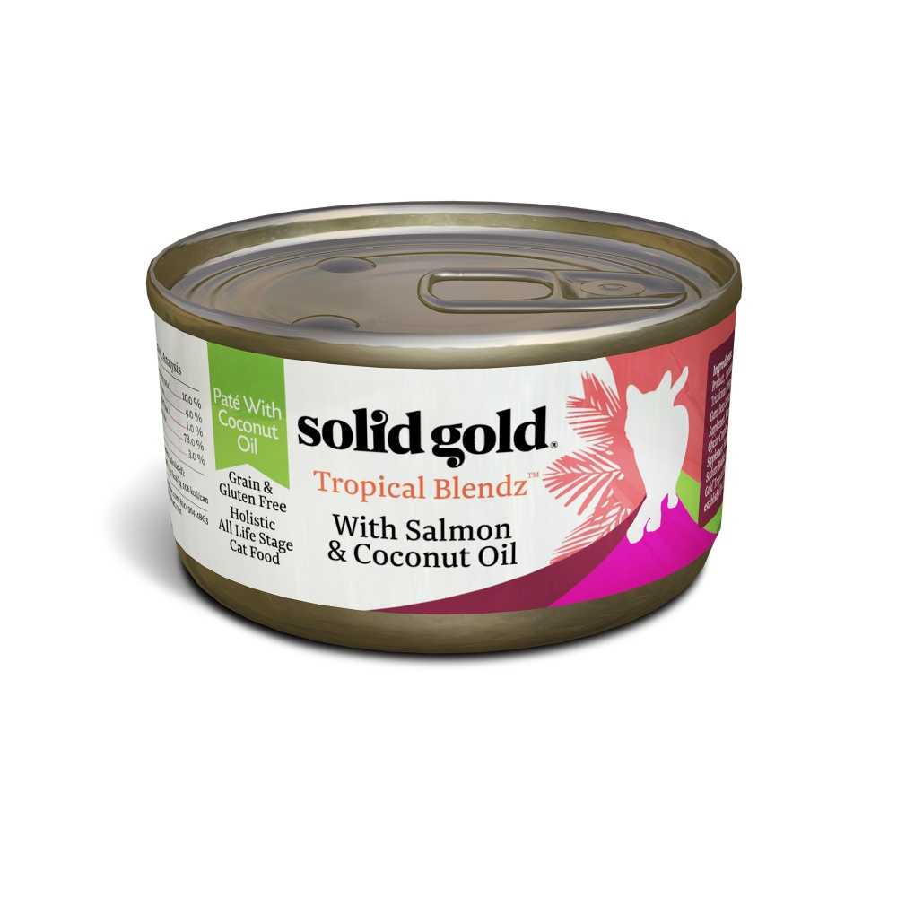 Solid Gold Tropical Blendz Grain Free Pate with Salmon  Coconut Oil Canned Cat Food - 3 oz, case of 24 Image