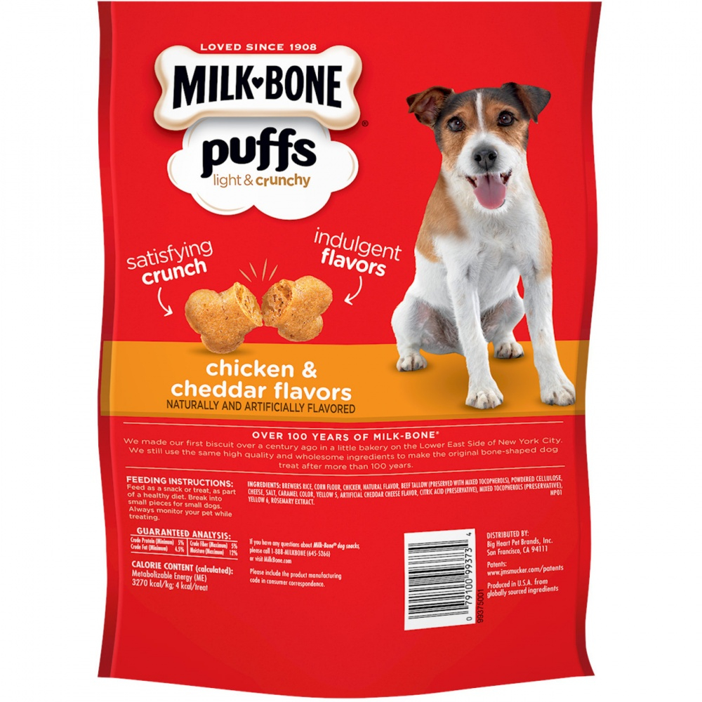 Milk-Bone Puffs Crunchy Chicken and Cheddar Mini Dog Treats | PetFlow