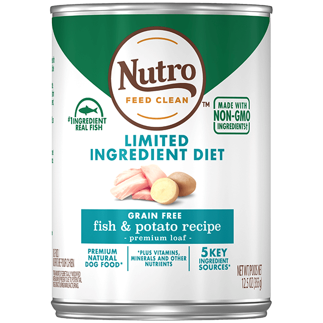 Nutro Premium Loaf Limited Ingredient Diet Fish  Potato Recipe Canned Dog Food - 12.5 oz, case of 12 Image