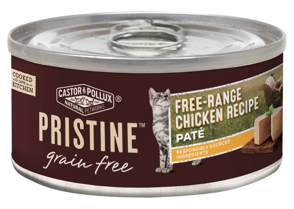 Castor & Pollux Pristine Grain-Free Free-Range Chicken Pate Canned Cat Food - 5.5 oz, case of 24 Image