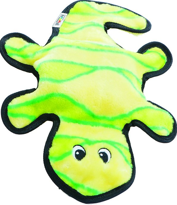 Outward Hound Invincibles Gecko Yellow/Green Squeaky Dog toy - 2 Squeaker Image