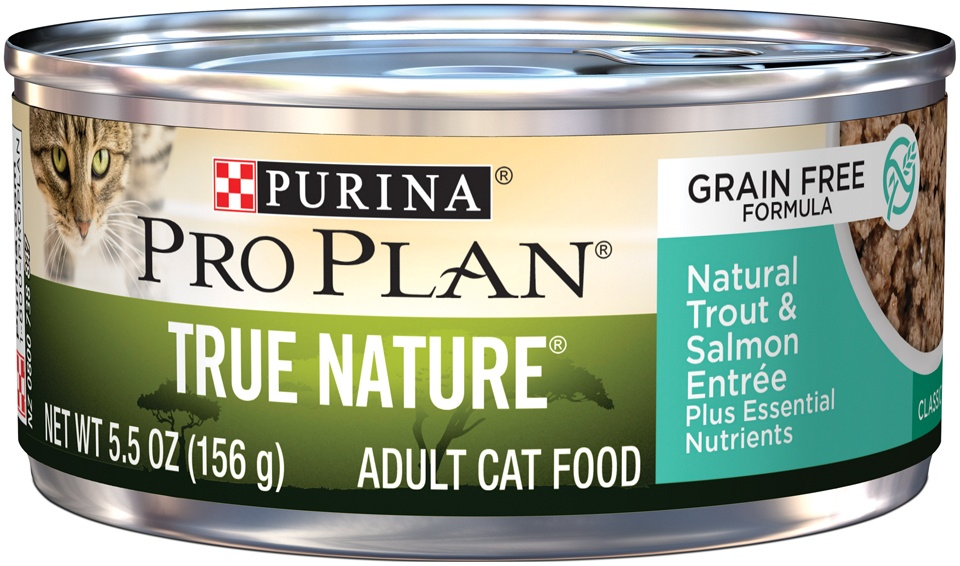 Purina Pro Plan True Nature Grain Free Adult Trout  Salmon Entree Canned Cat Food - 5.5 oz, case of 24 Image