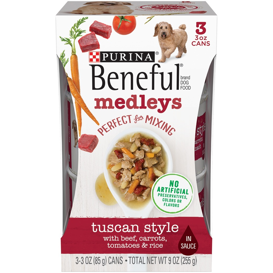 Beneful Medleys Tuscan Style Canned Dog Food - 3 oz, case of 3 Image
