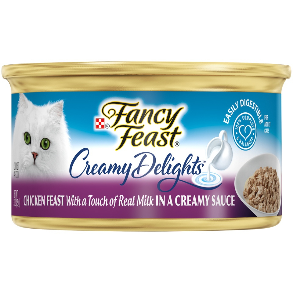 Fancy Feast Creamy Delights Chicken Feast in a Creamy Sauce Canned Cat Food - 3 oz, case of 24 Image