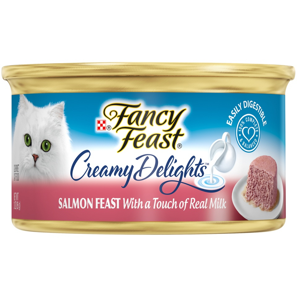 Fancy Feast Creamy Delights Salmon Feast Canned Cat Food - 3 oz, case of 24 Image