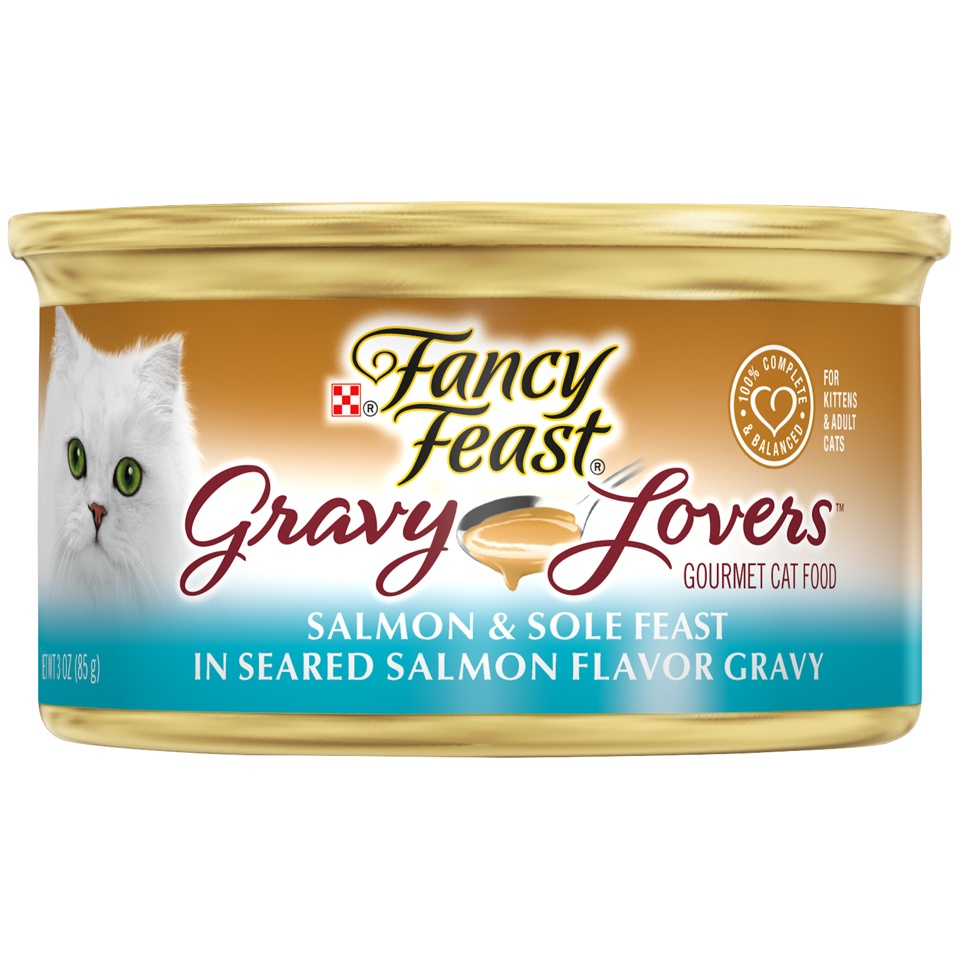 Fancy Feast Gravy Lovers Salmon  Sole Feast In Seared Salmon Flavor Gravy Canned Cat Food - 3 oz, case of 24 Image