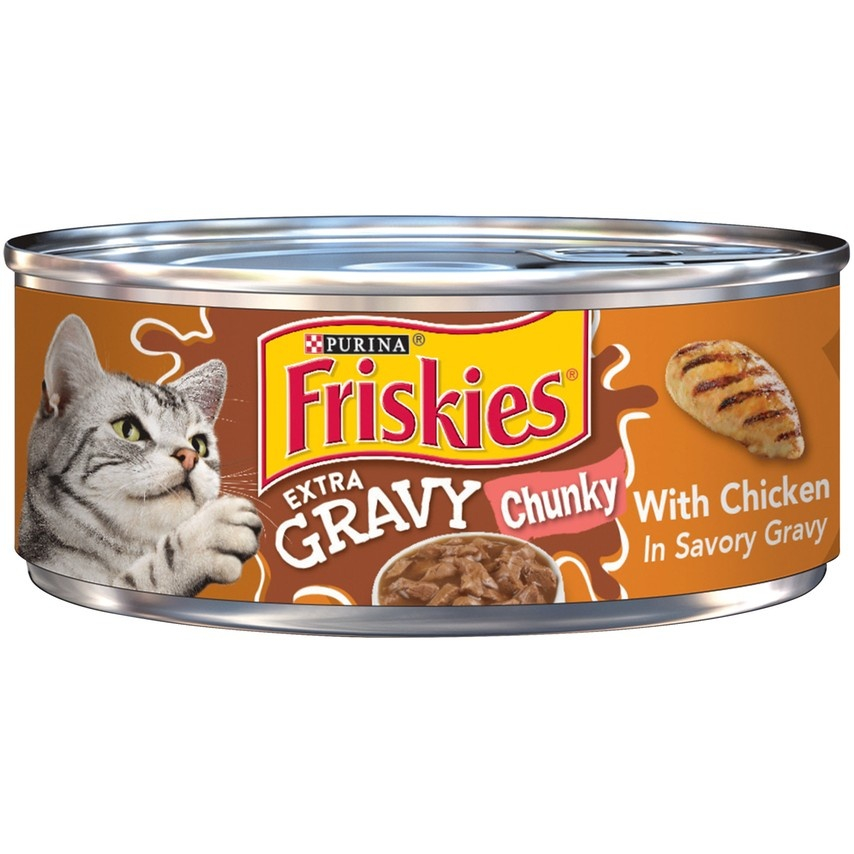 Friskies Extra Gravy Chunky with Chicken in Savory Gravy Canned Cat Food - 5.5 oz, case of 24 Image
