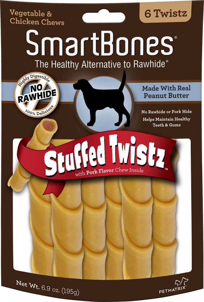 SmartBones Stuffed Twistz Peanut Butter Chew Dog Treats - 6 pack Image