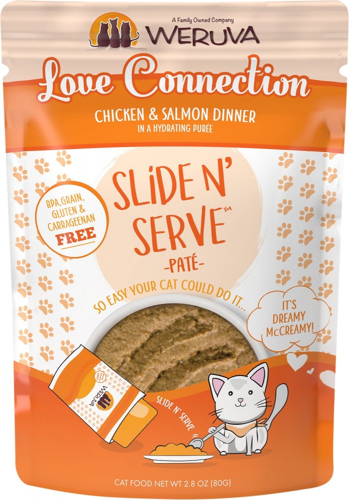 Weruva Slide N' Serve Grain Free Love Connection Chicken  Salmon Dinner Wet Cat Food Pouch - 5.5 oz, case of 12 Image