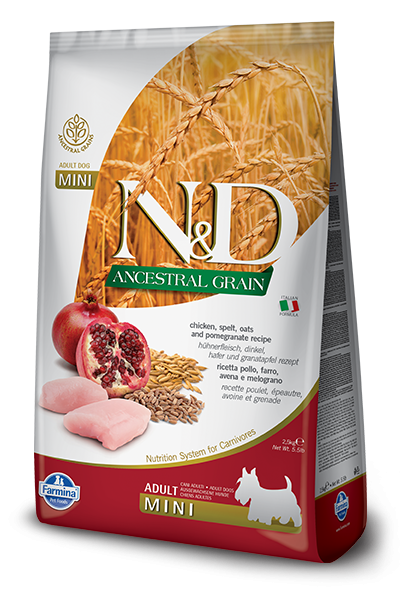 Farmina N Natural  Delicious Low Grain Mini Adult Chicken  Pomegranate Dry Dog Food - 5.5 lb Bag Image