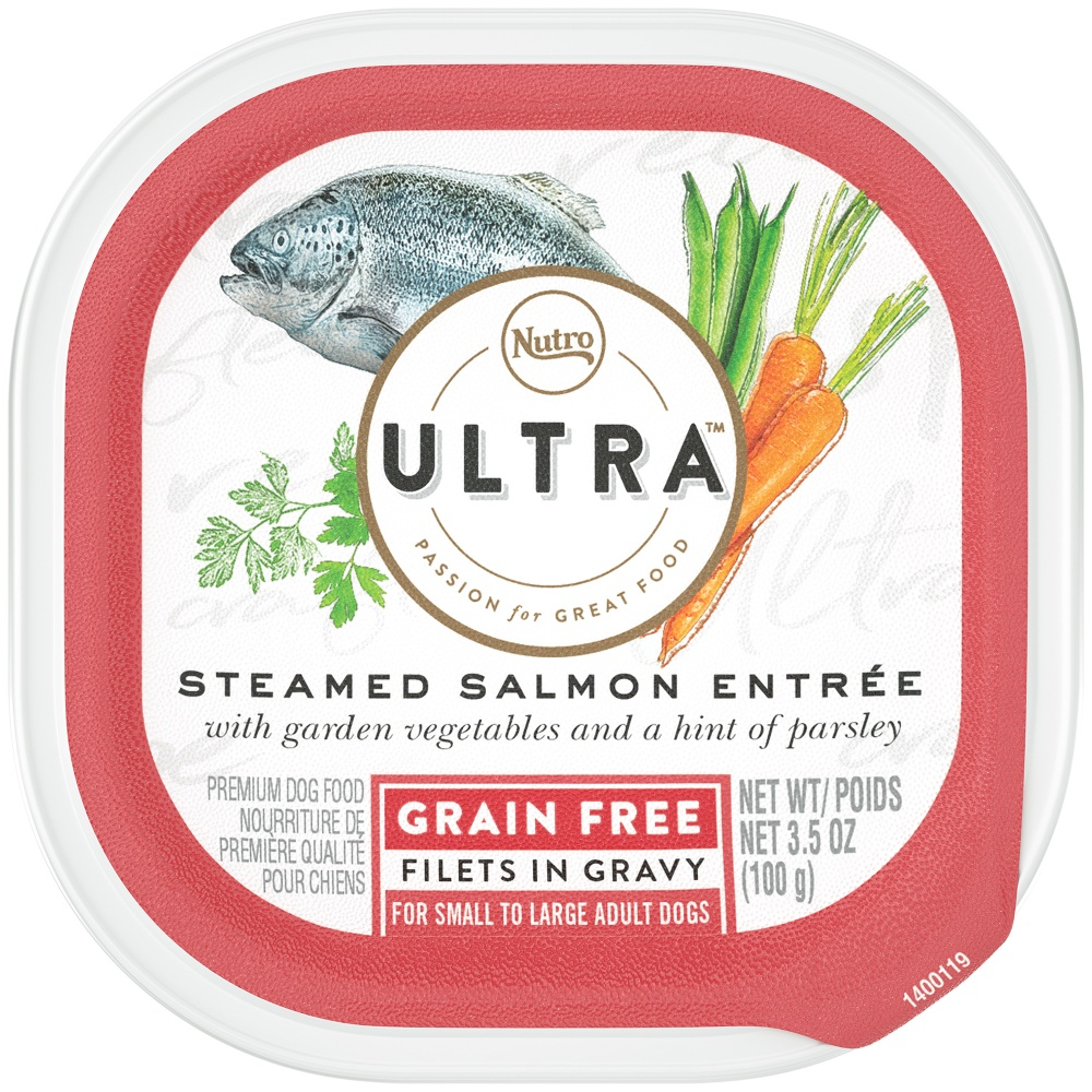 Nutro Ultra Grain Free Steamed Salmon Entree Filets in Gravy Wet Dog Food - 3.5 oz, case of 24 Image