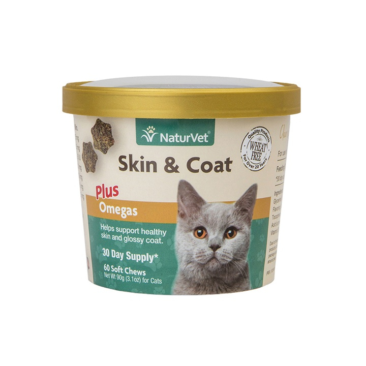NaturVet Skin  Coat + Omegas Soft Chews for Cats - 60-ct Image