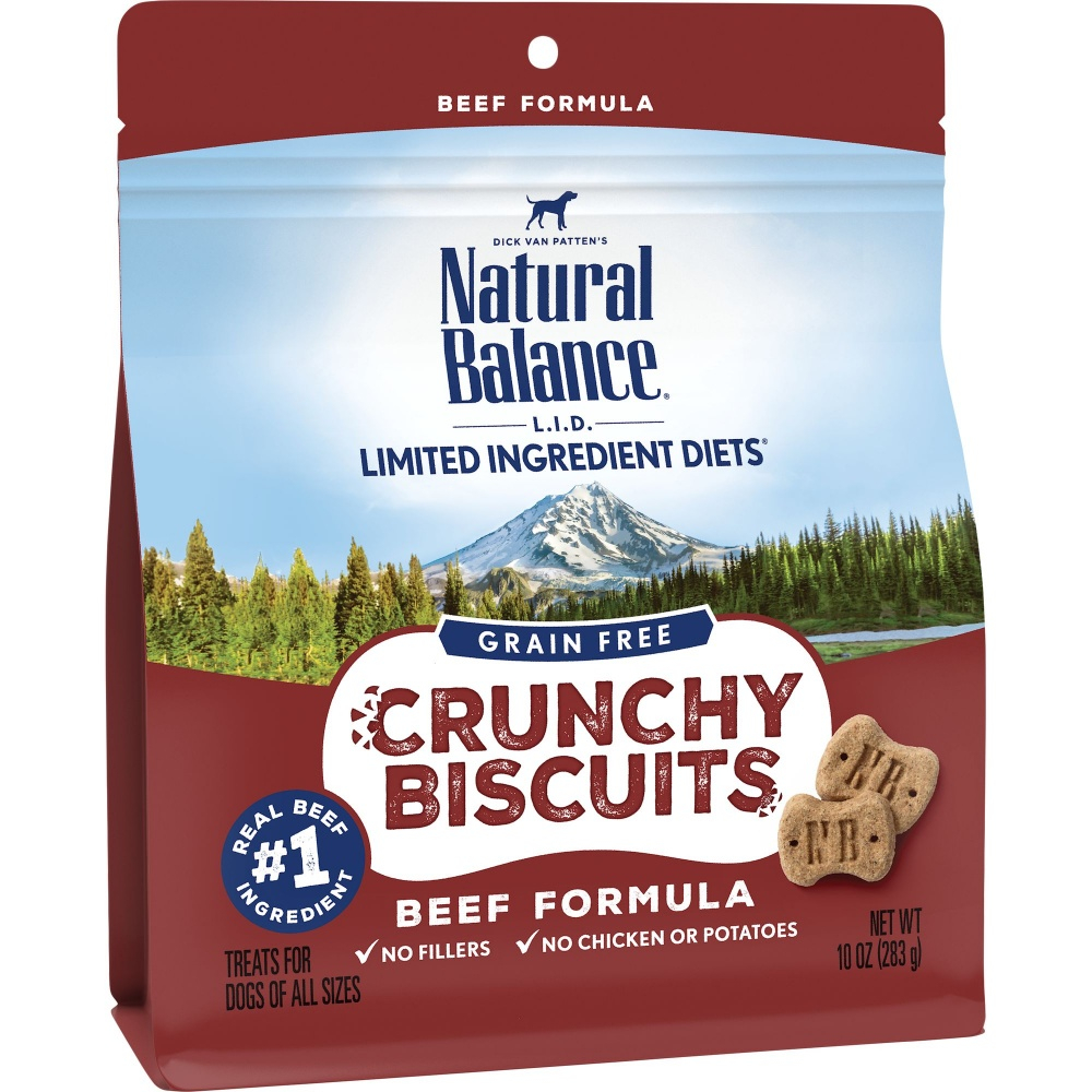 Natural Balance L.I.D. Limited Ingredient Diets Crunchy Biscuits Beef Formula Dog Treats - 10 oz Image