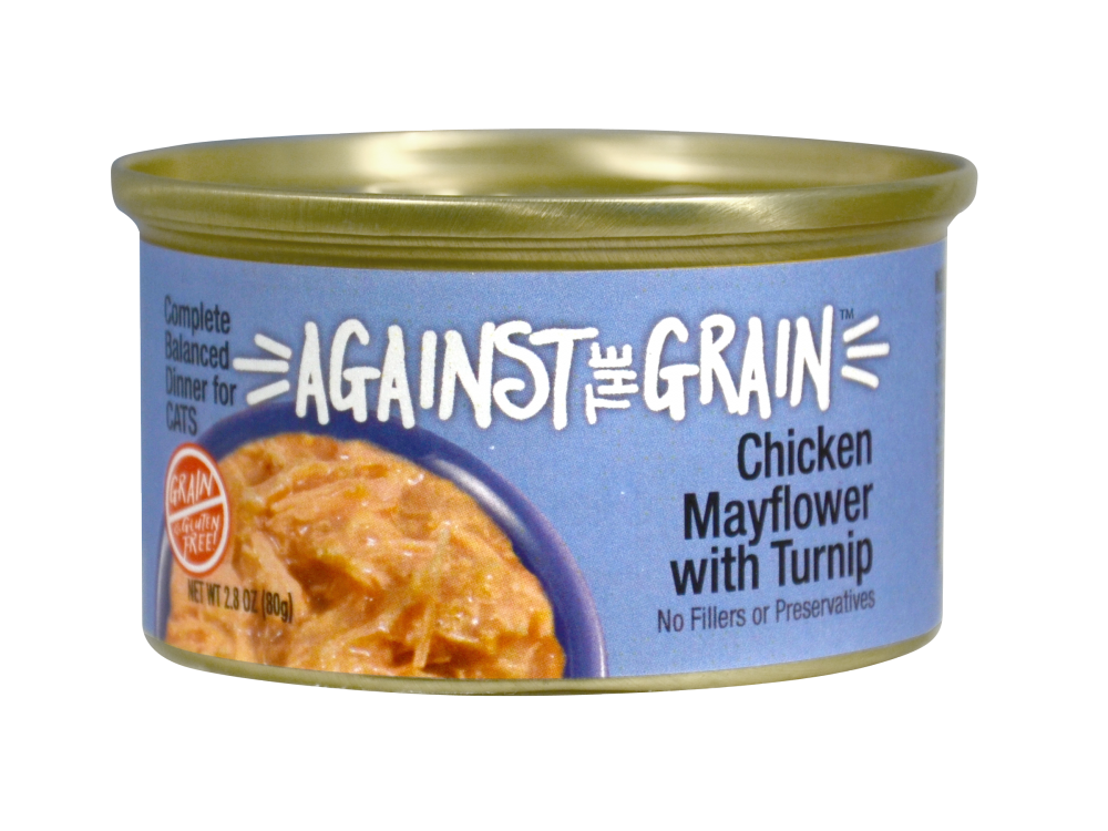 Against the Grain Farmers Market Grain Free Chicken Mayflower with Turnip Canned Cat Food - 2.8 oz, case of 24 Image