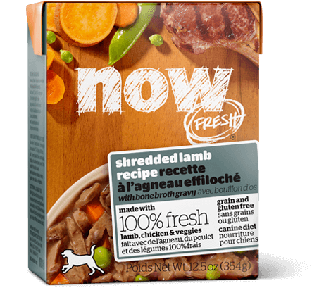 Petcurean NOW! Fresh Grain Free Shredded Lamb Recipe with Bone Broth Gravy Wet Dog Food - 12.5 oz, case of 12 Image