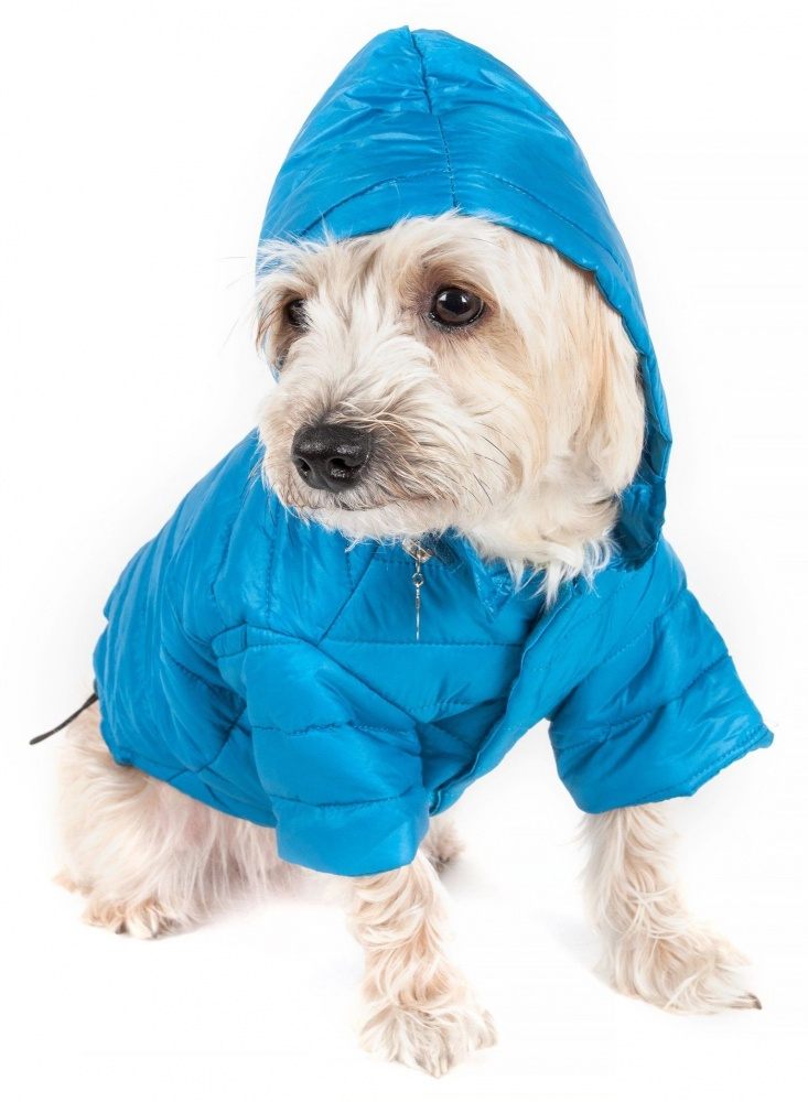 Pet Life Adjustable Blue Sporty Avalanche Dog Coat with Pop Out Zippered Hood - X-Small Image