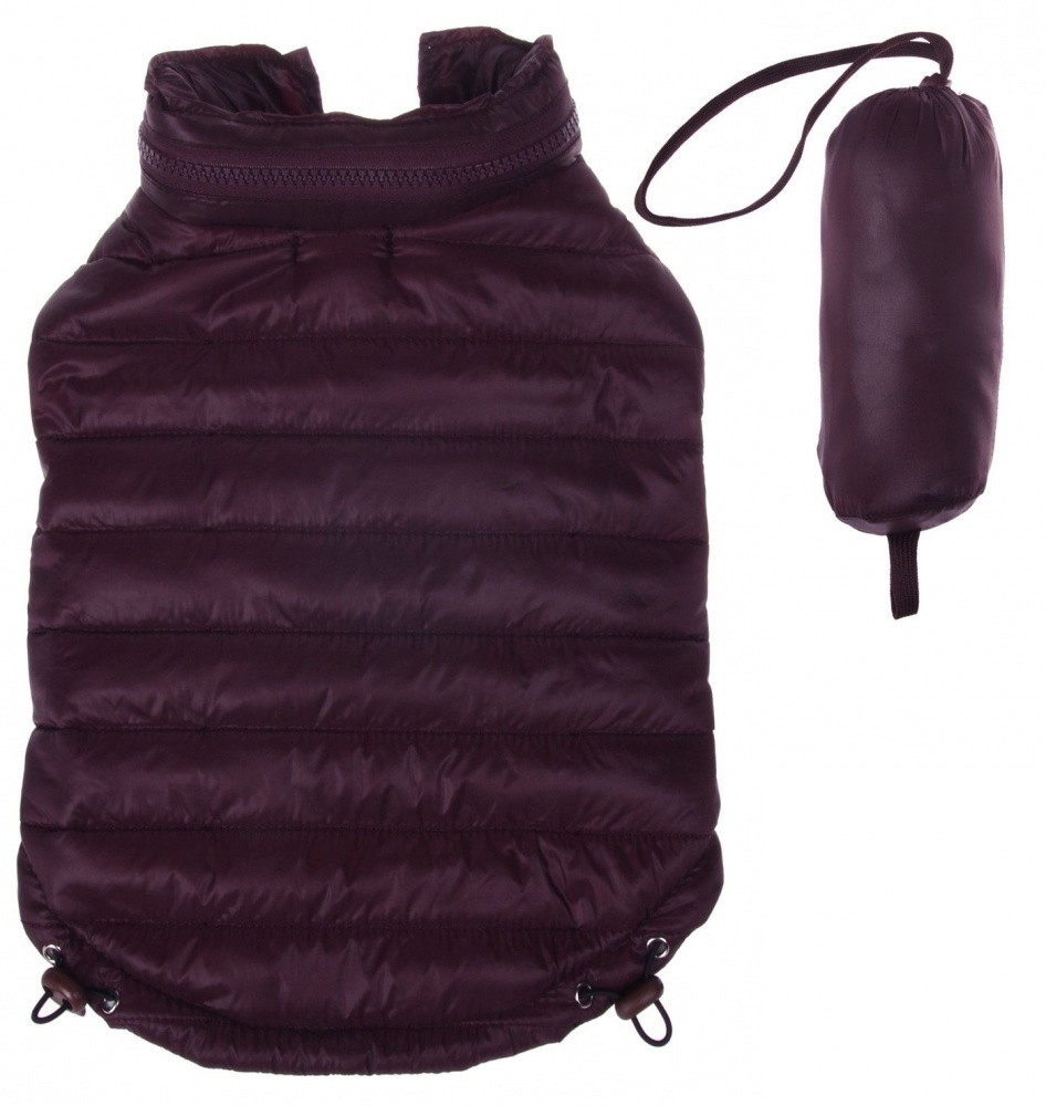 Pet Life Adjustable Dark Coco Brown Sporty Avalanche Dog Coat with Pop Out Zippered Hood - Large Image