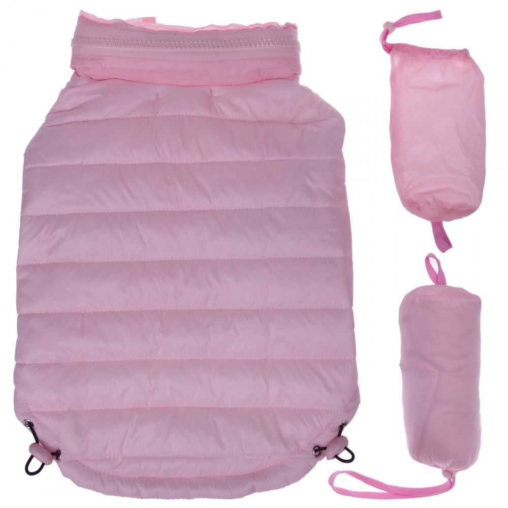 Pet Life Adjustable Light Pink Sporty Avalanche Dog Coat with Pop Out Zippered Hood - Large Image