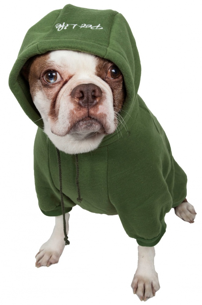 Pet Life Fashion Plush Cotton Hooded Green Dog Sweater - X-Small Image