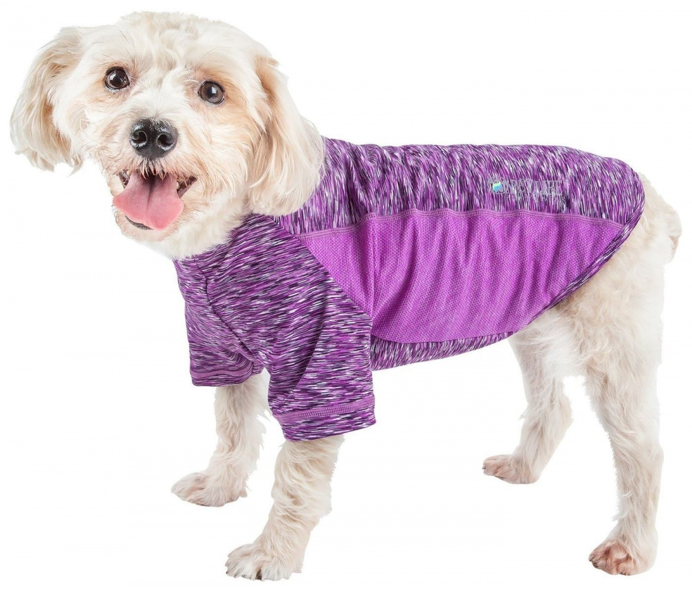 Pet Life Active Warf Speed Sporty Performance Dog T-Shirt in Purple - Medium Image