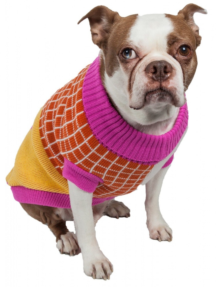 Pet Life Lovable Bark Heavy Knitted Ribbed Dog Sweater - Small Image