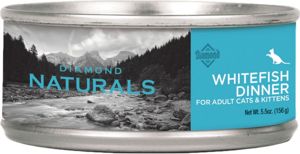 Diamond Naturals Whitefish Dinner Adult  Kitten Formula Canned Cat Food - 5.5 oz, case of 24 Image