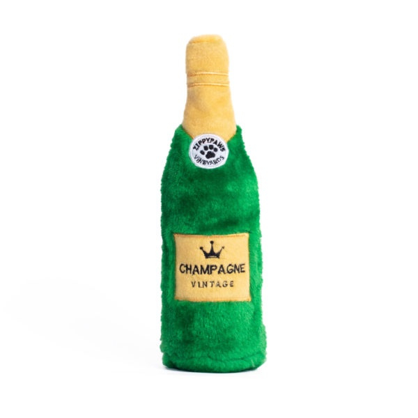 ZippyPaws Happy Hour Crusherz Champagne Plush Dog toy - Champagne Image