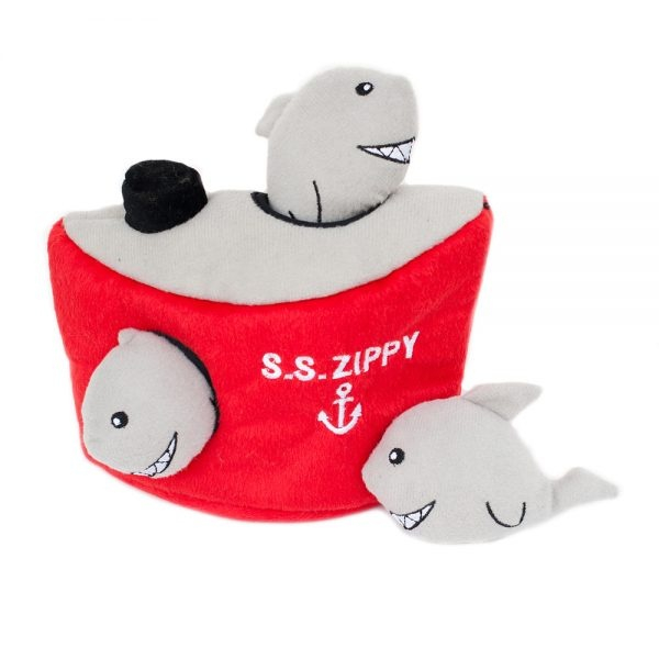 ZippyPaws Zippy Burrow Shark n' Ship Puzzle Dog toy - Puzzle Dog toy Image