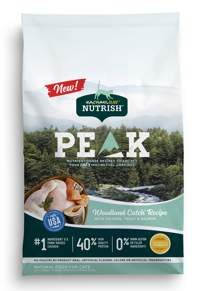 Rachael Ray Nutrish Peak Grain Free Woodland Catch Chicken, Trout,  Salmon Recipe Dry Cat Food - 3 lb Bag Image