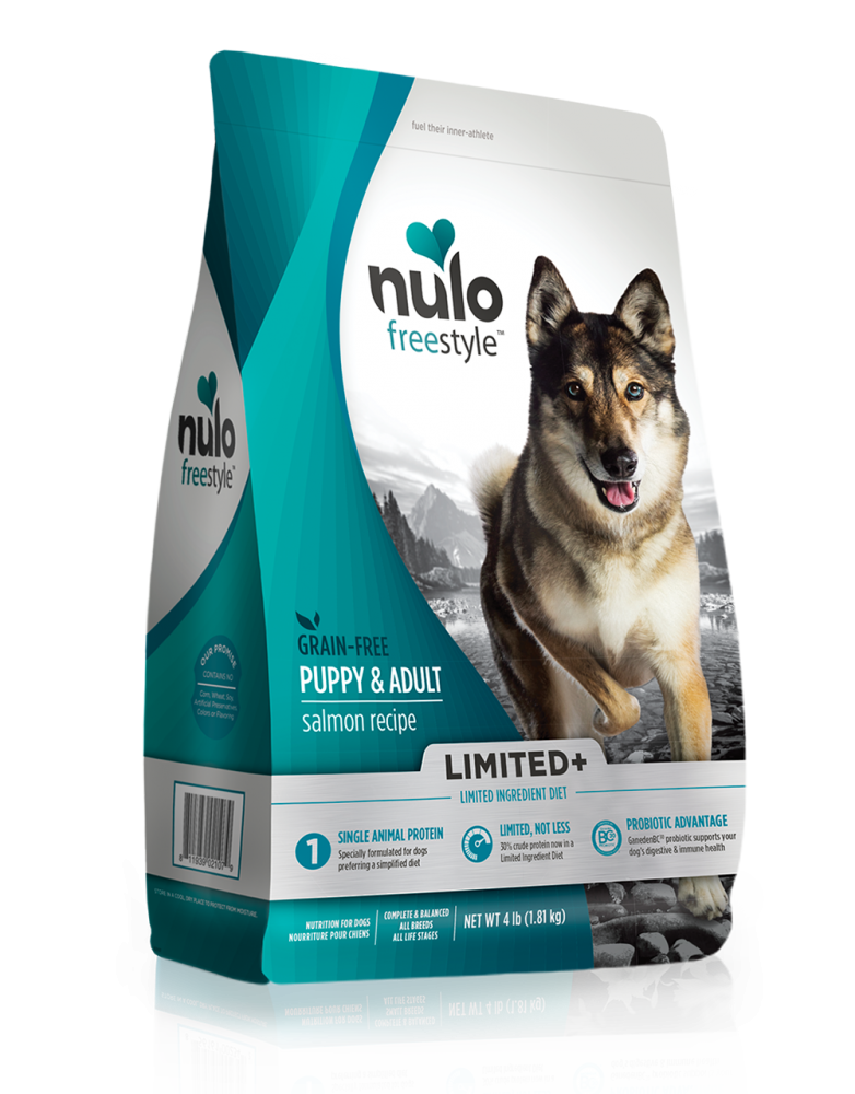 Nulo FreeStyle Limited+ Grain Free Salmon Recipe Puppy  Adult Dry Dog Food - 4 lb Bag Image