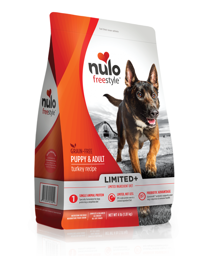 Nulo FreeStyle Limited+ Grain Free Turkey Recipe Puppy  Adult Dry Dog Food - 4 lb Bag Image