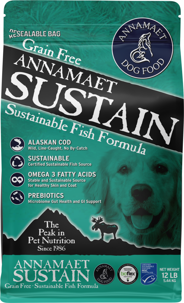 Annamaet Grain Free Sustain Fish Recipe with Cod  Sweet Potato Dry Dog Food - 12 lb Bag Image