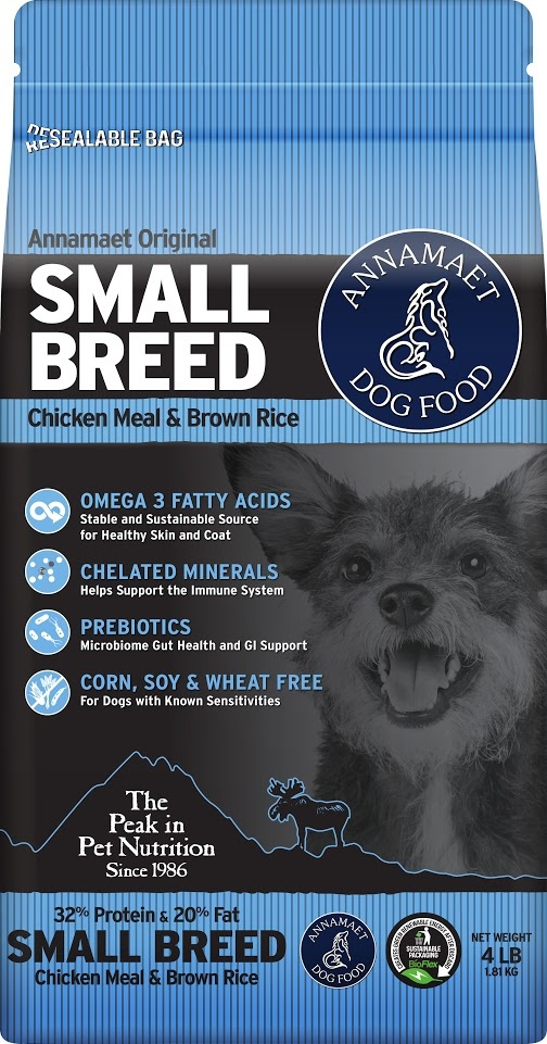 Annamaet Original Small Breed 32% Chicken  Brown Rice Recipe Dry Dog Food - 12 lb Bag Image