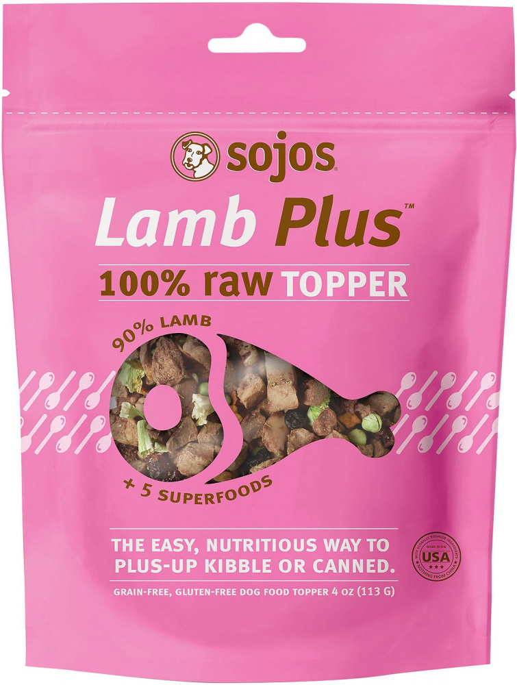 Sojos Grain Free Lamb Plus 100% Raw Freeze Dried Dog Food Topper - 4 oz Image