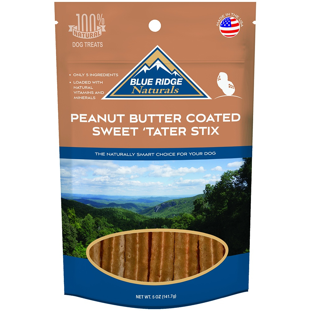Blue Ridge Peanut Butter Coated Sweet Tater Stix Dog Treats - 5 oz Image