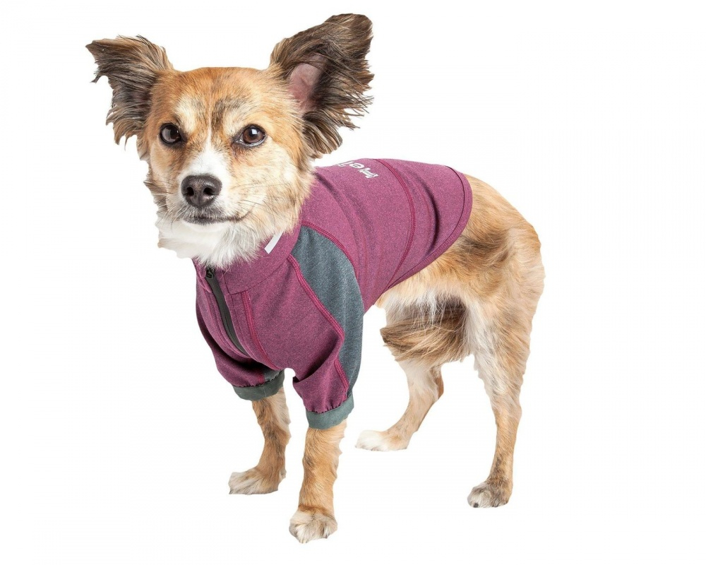 Pet Life Dog Helios Eboneflow Purple Flexible Performance Breathable Yoga Dog T-Shirt - Small Image
