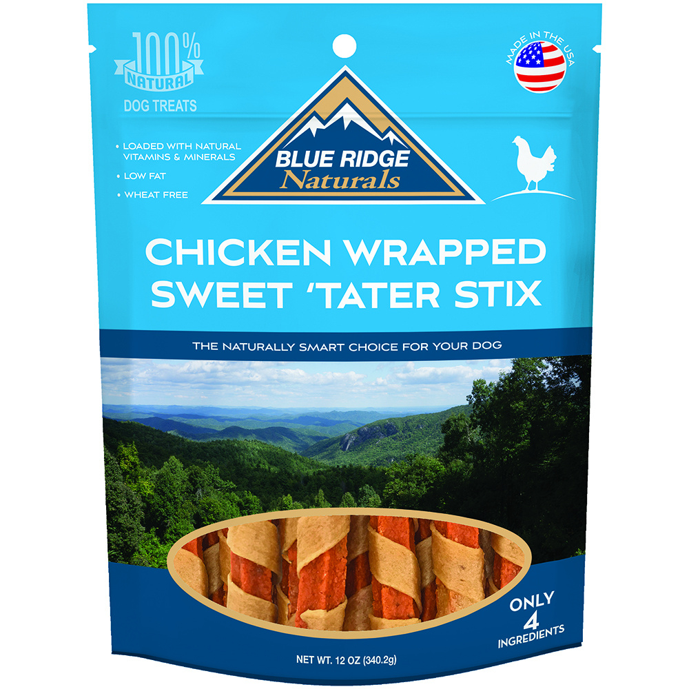 Blue Ridge Naturals Chicken Wrapped Sweet 'Tater Stix Dog Treats - 12 oz Image