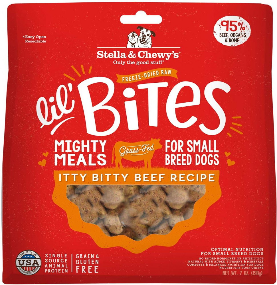 Stella  Chewy's Lil' Bites Itty Bitty Beef Recipe Freeze Dried Raw Small Breed Dog Food - 7 oz Image