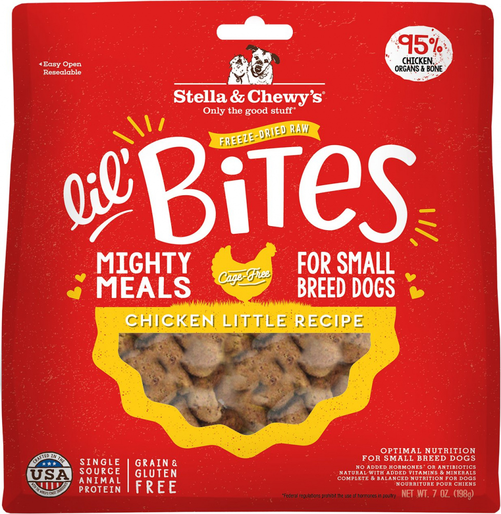 Stella  Chewy's Lil' Bites Chicken Little Recipe Freeze Dried Raw Small Breed Dog Food - 7 oz Image