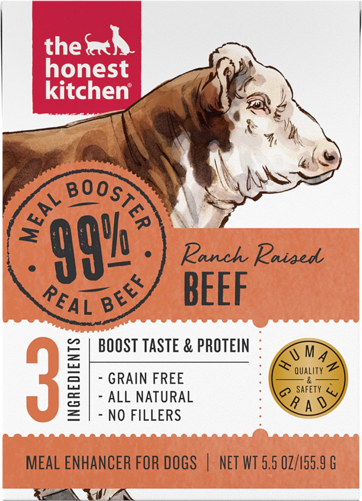 The Honest Kitchen Meal Booster 99% Beef Dog Food Topper - 5.5 oz, case of 12 Image