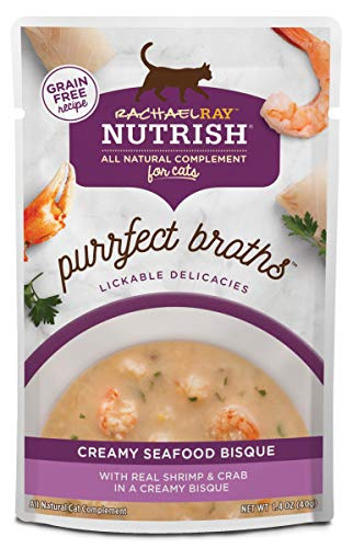 Rachael Ray Nutrish Purrfect Broths Creamy Seafood Bisque Recipe Wet Cat Food Topper - 1.4 oz. case of 12 Image